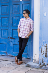 Pink Slim-Fit Checkered Cotton Shirt